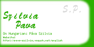 szilvia pava business card